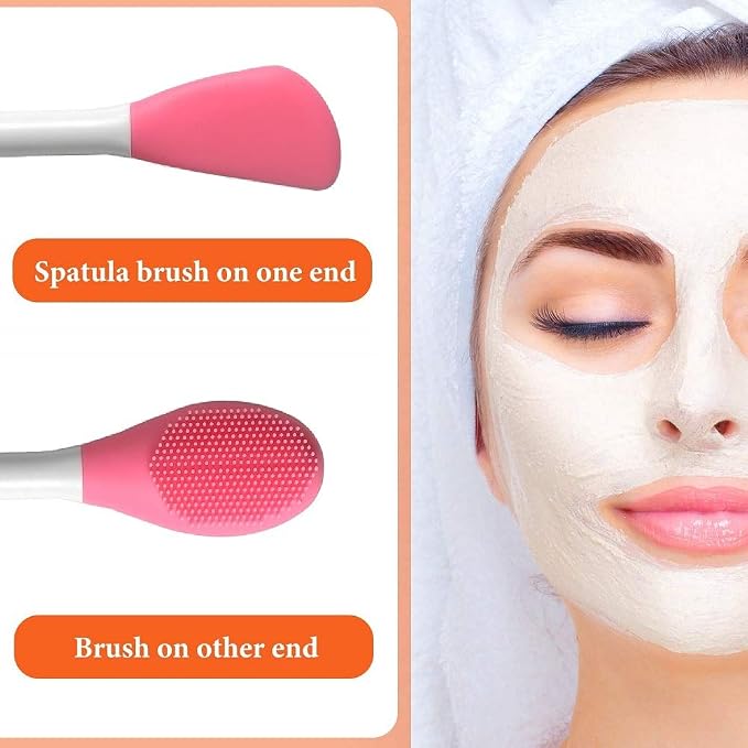 Silicone Brushes, Double-Ended Silicone Face Mask Brush, Facial Cleansing Brush - Image 2