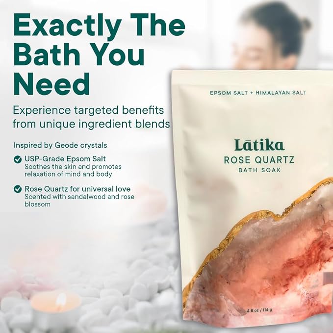 Latika Geode-Inspired Bath Soak Single Pack- Rose Quartz - Image 3