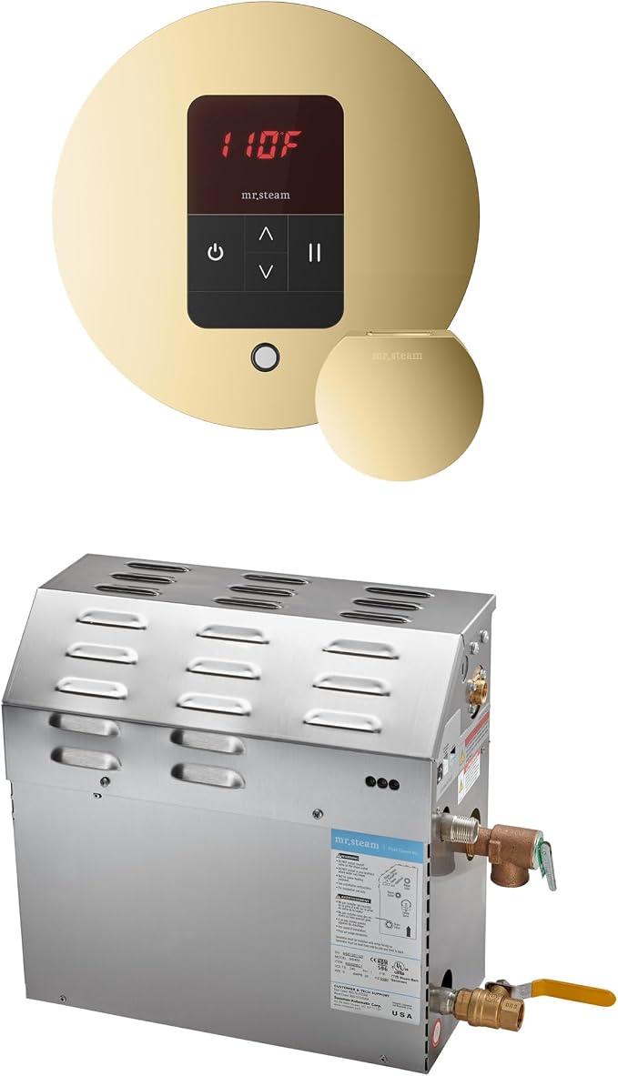Mr Steam MS 10kW Steam Shower Generator Package w/round iTempo Control in by MrSteam