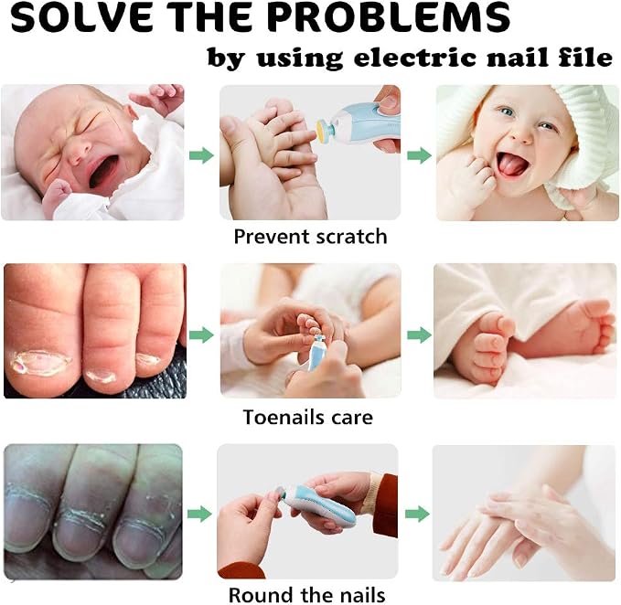 Baby Nail Trimmer Electric Nail File Baby Nail Clippers, 20 in 1 Safe Nail - Image 7