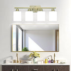 MOKATNG 4-Light Bathroom Light Fixtures, Aged Brass Vanity Light - Image 7