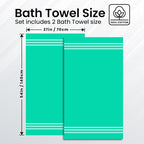 Infinitee Xclusives 100% Cotton Luxury Bath Towels Set of 2 - Image 3