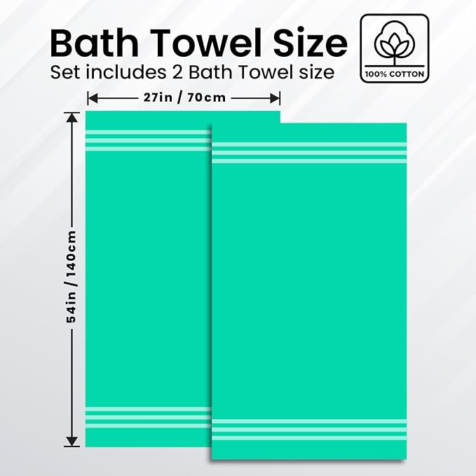 Infinitee Xclusives 100% Cotton Luxury Bath Towels Set of 2 - Image 3