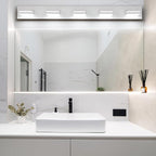 SineRise LED Modern Bathroom Vanity Light Fixtures, Matte White Modern Acrylic - Image 6