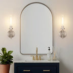 SANTOSTOCK Brushed Nickel Hardwired Wall Sconces Set of 2, Modern Bathroom - Image 2
