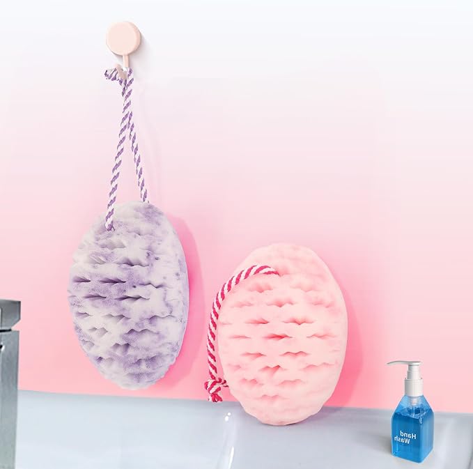 Bath Sponge for Kids Cute Loofah Sponge Reusable Body Sponge Exfoliating Bath - Image 4