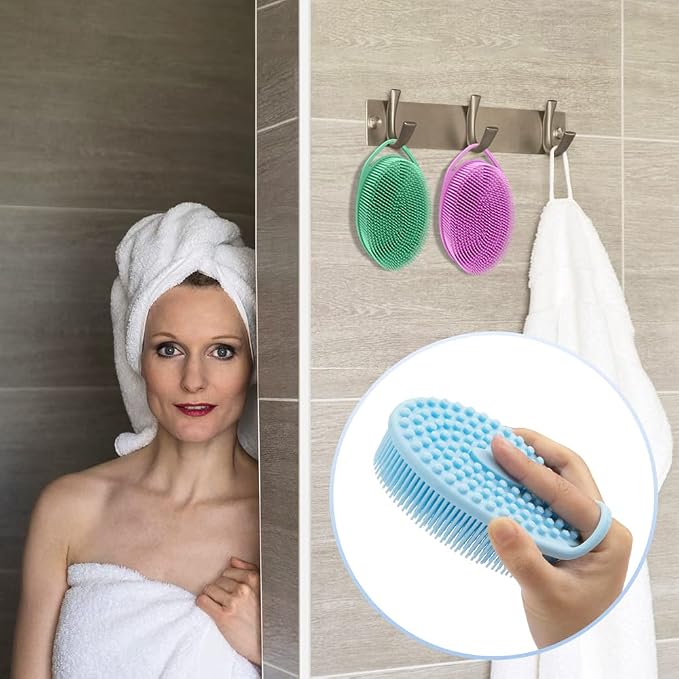 3 Pack Silicone Body Scrubber, Exfoliating Body Scrubber Fit - Image 4