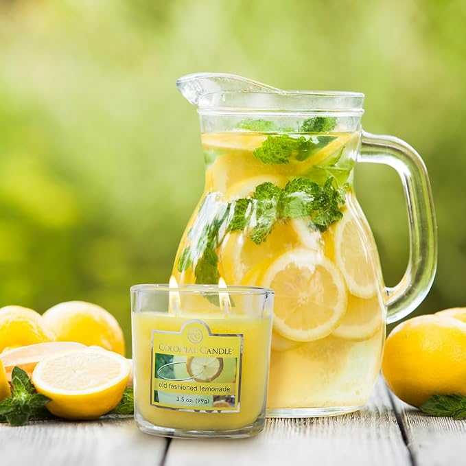 Colonial Candle Old Fashioned Lemonade Jar Candle, 2 Wick, 3.5 oz, Mottled Wax - Image 8
