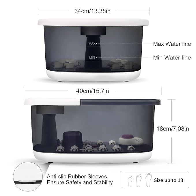 Foot Spa Bath Massager with Heat Bubbles and Vibration Massage and Jets - Image 7