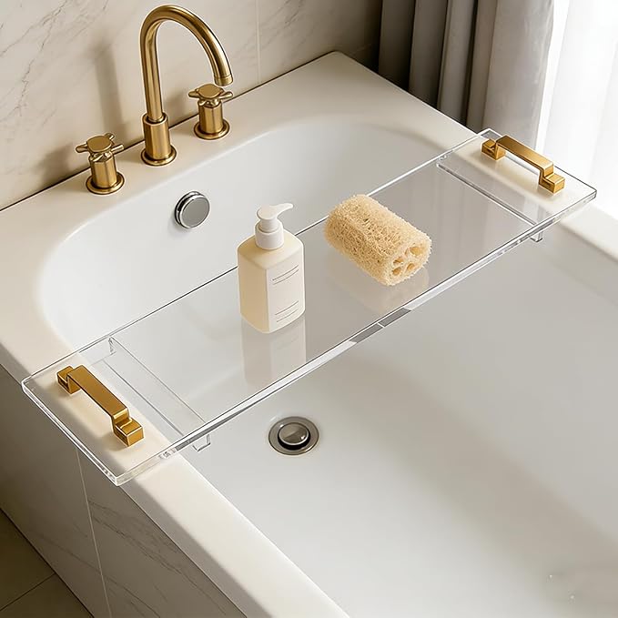 1CM Thick Clear Acrylic Bathtub Caddy by LITAITAI