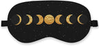 Boho Sun Moon Silk Eye Mask for Sleeping, Dorm Airplane Travel Nap, Boho Moon by QLMX
