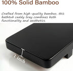 Elegant Black Bamboo Bathtub Tray Caddy - Image 4