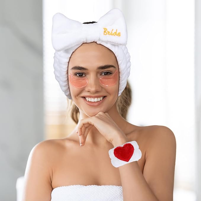 Bridal Print Plush Wash Face Headband - Image 5