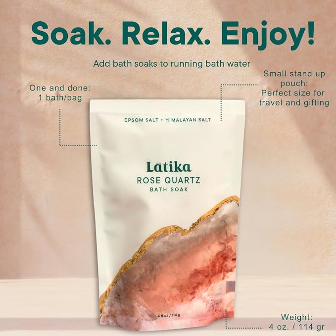 Latika Geode-Inspired Bath Soak Single Pack- Rose Quartz - Image 5