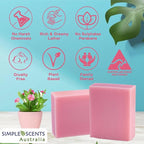 Simple Scents Australia Garden Rose Scented Natural Soap Bars, 3.5oz - Image 3