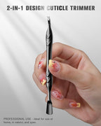 FERYES Cuticle Pusher with Fork, 2-in-1 Cuticle Trimmer Nail Care Tool - Image 6