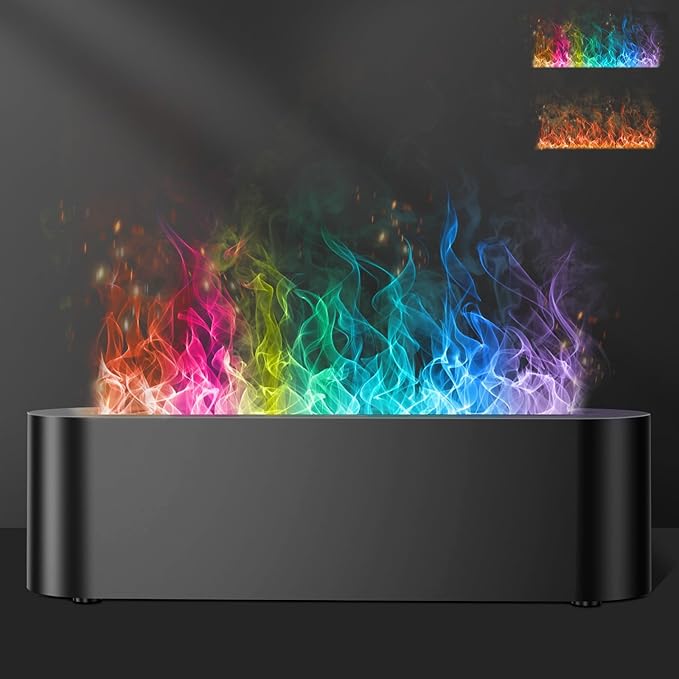 Colorful Flame Fire Diffuser Humidifier, 7 Colors Changing Oil Diffuser by Eiifiter