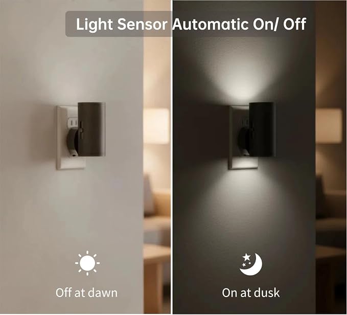 TSEXES LED Night Light Plug into Wall, 0-300LM Adjustable Brightness, Light - Image 2
