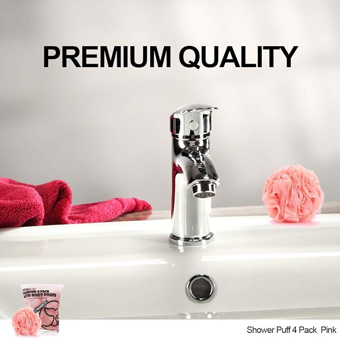 Loofah Sponge Bath Sponge for Women Men 4 Pack - Image 9