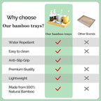 Natural Bamboo Vanity Tray, Sink Tray, Smooth and Thick Wooden Tray - Image 3
