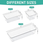 WOWBOX 12 Pack Clear Drawer Organizer Set, Acrylic Drawer Storage Trays - Image 2