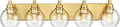 Bathroom Light Fixtures, 5 Light Brushed Gold Vanity Light, 32 Inch Modern Wall by Metwet