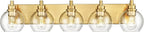 Bathroom Light Fixtures, 5 Light Brushed Gold Vanity Light, 32 Inch Modern Wall by Metwet