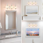 Brushed Nickel Bathroom Vanity Light Fixture Vintage Style - Image 4