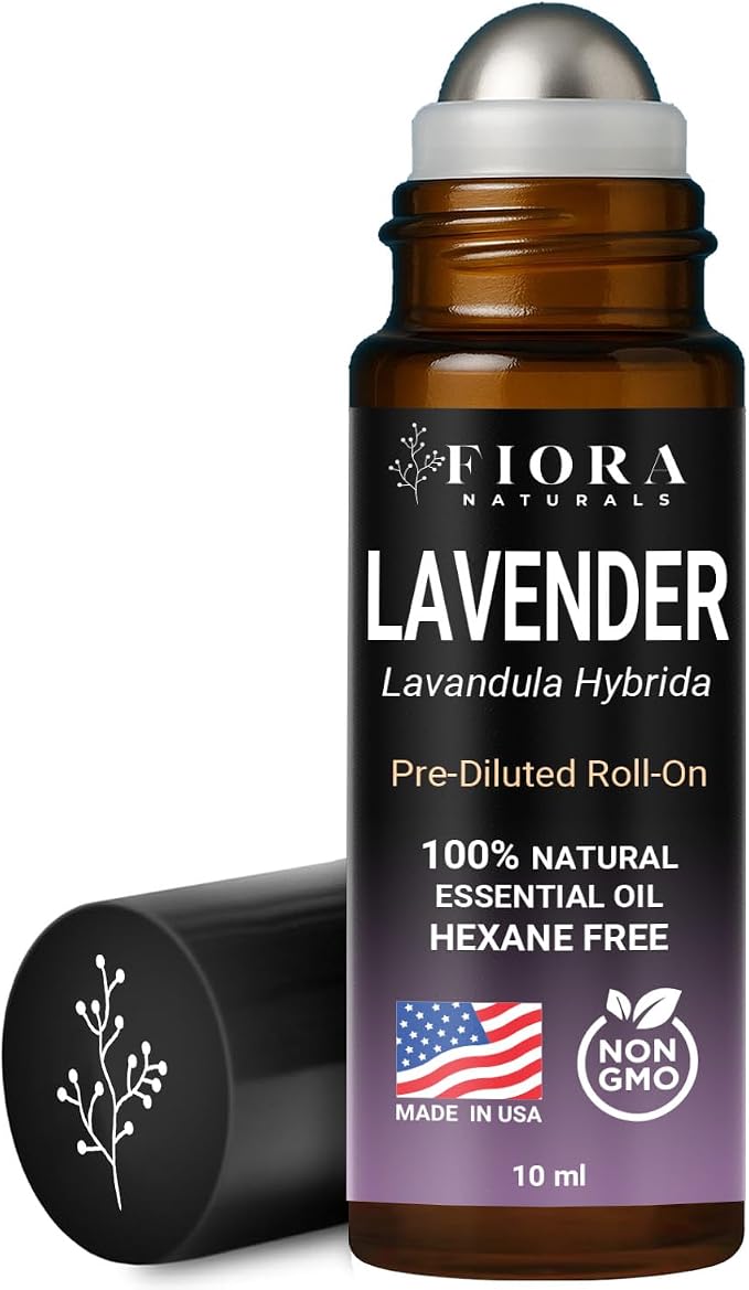 Lavender Essential Oil Roll On – Pre-diluted Calming Lavender Oil by FioraNaturals