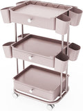 3 Tier Drawer Beauty Cart with 12 Movable Storage Organizer, Thickened ABS & by pouseayarMassageTable