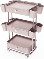 3 Tier Drawer Beauty Cart with 12 Movable Storage Organizer, Thickened ABS & by pouseayarMassageTable