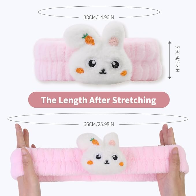 Spa Headband for Washing Face, 2 Pack Cute Hair Band for Shower Yoga Beauty - Image 3