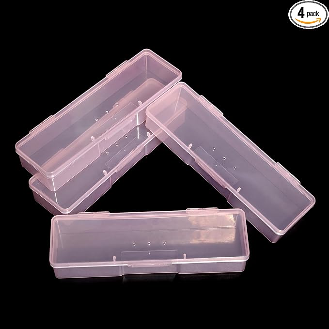 4Pcs Transparent Storage Boxes For Nail Tool Professional Pedicure Manicure by Unknown