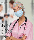 Satin Lined Scrub Caps with Buttons & Sweathand, Surgical Caps - Image 5