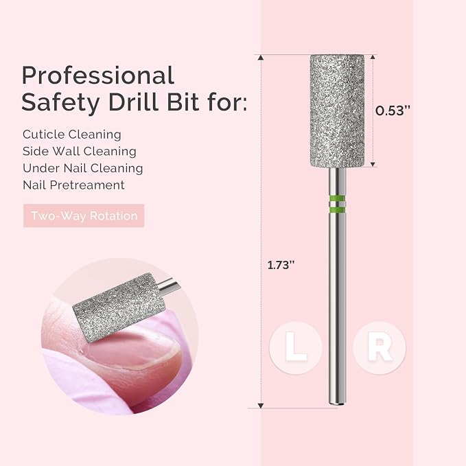 MelodySusie 6.5mm Barrel Shape Cuticle Clean Nail Drill Bit 3/32'', - Image 5