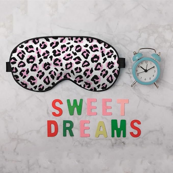 Leopard Eye Mask Sleeping Mask Pink Black Leopard Print Animal Sleep Masks - Image 6