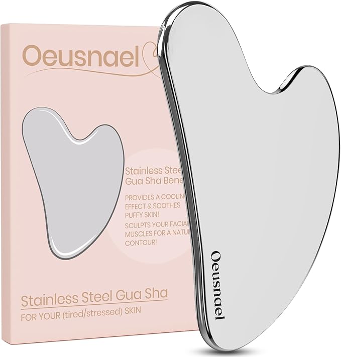 Stainless Steel Gua Sha Facial Tools, Lymphatic Drainage Massager by Oeusnael