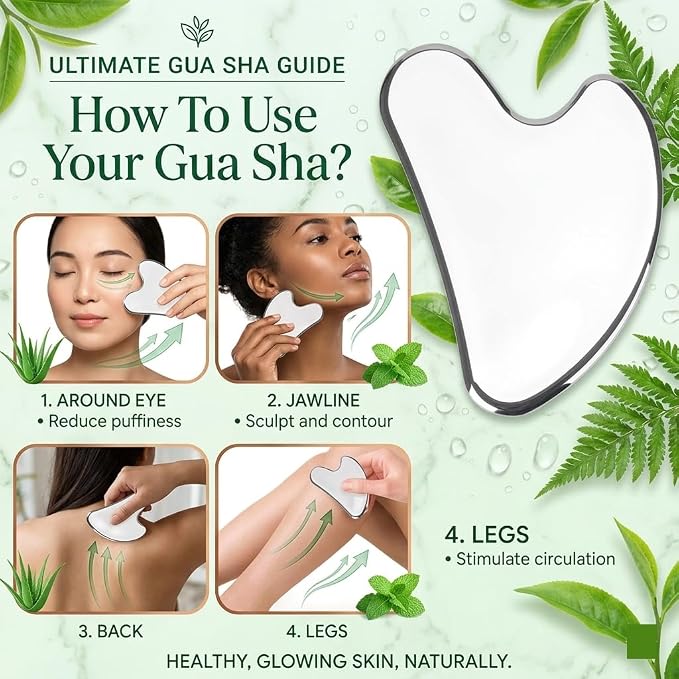 Stainless Steel 3D Face Roller Metal Facial Massager Face Sculpting Gua Sha - Image 7