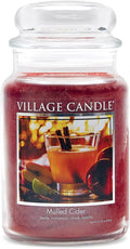 Village Candle Mulled Cider Large Glass Apothecary Jar Scented Candle, 21.25 oz. by VillageCandle