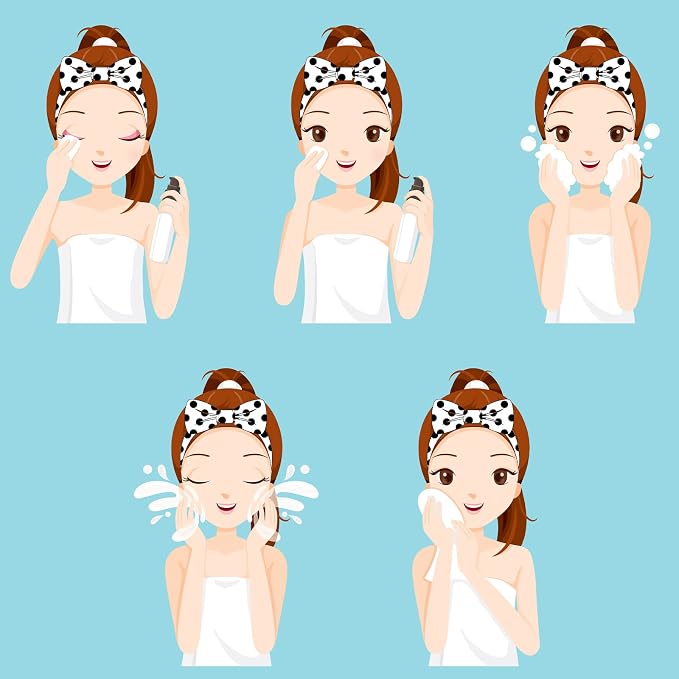 Jexine 24 Pcs Facial Spa Headband Makeup Headbands Bulk Bow Hair Head Band - Image 4