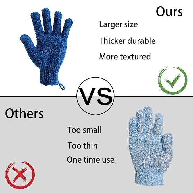 2 Pairs Bath Exfoliating Gloves - Image 4