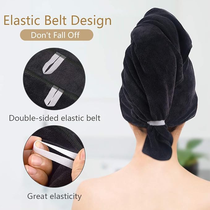 SUNLAND Microfiber Hair Towels Anti Frizz Hair Drying Towel Super Absorbent - Image 6
