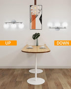 Globe Bathroom Light Fixtures Chrome Vanity Light - Image 2