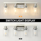 Bathroom Vanity Light, 4-Light Nickel Modern Matte Wall Sconce Lighting - Image 5