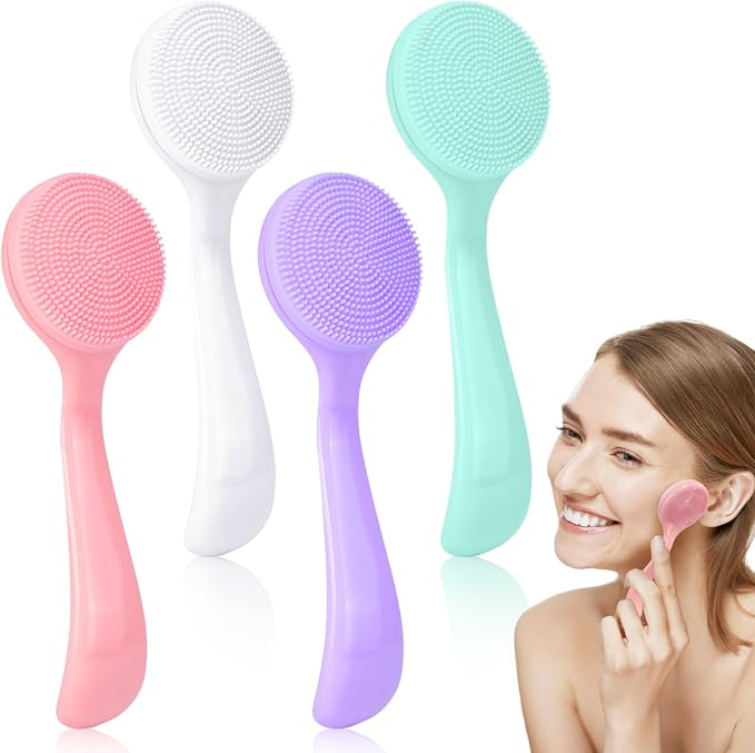 4-Piece Silicone Facial Cleansing Brush Set Manual Facial Cleansing Brush Pore by Unknown