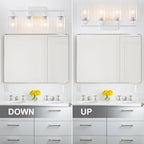 4 Light White Bathroom Light Fixtures Vanity Light Over Mirror Modern Wall - Image 6
