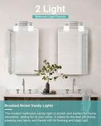Sailstar Bathroom Light Fixtures 2-Light, Brushed Nickel Vanity Lights Fixtures - Image 2