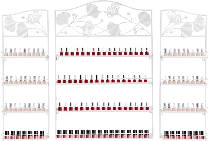 4 Tier Wall-Mounted Nail Polish Storage Racks 3PCS Metal Nail Polish Organizer by Unknown
