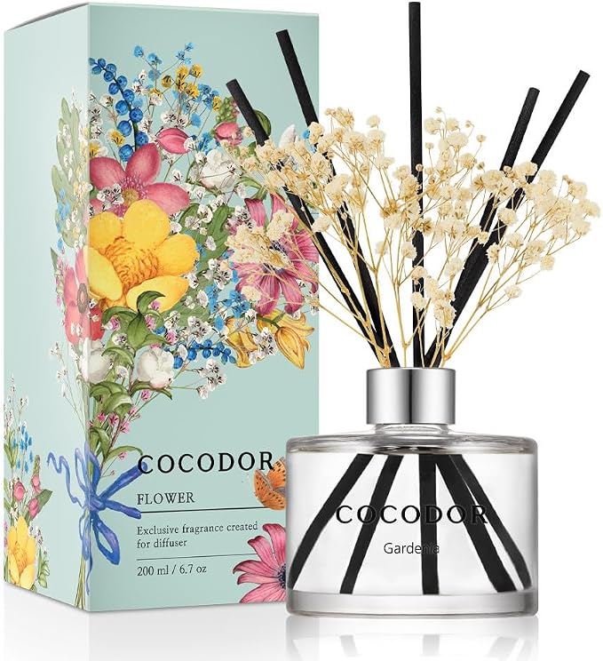 COCODOR Flower Reed Diffuser Set / 6.7oz / Gardenia/Scent Diffuser by COCODOR