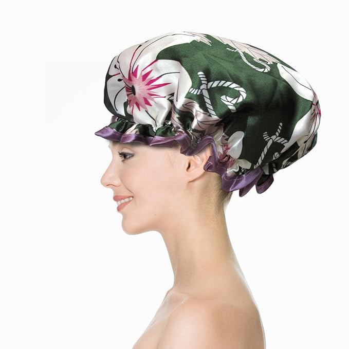 Shower Cap for Women, Hotel and Hair Salon … - Image 5